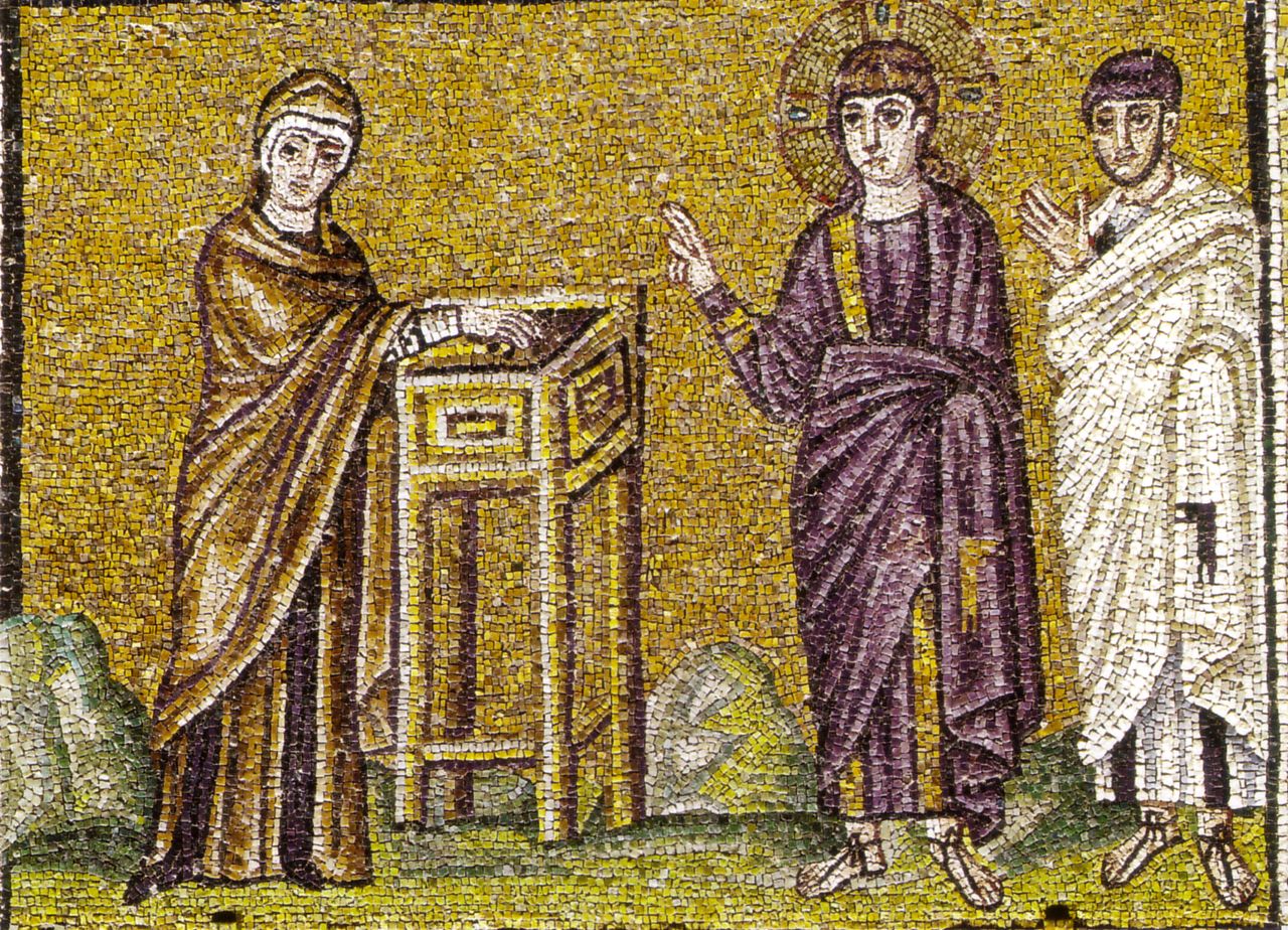 La offerta dell obolo della vedova. Mc, 12, 41-44 - Sant Apollinare Nuovo Ravenna